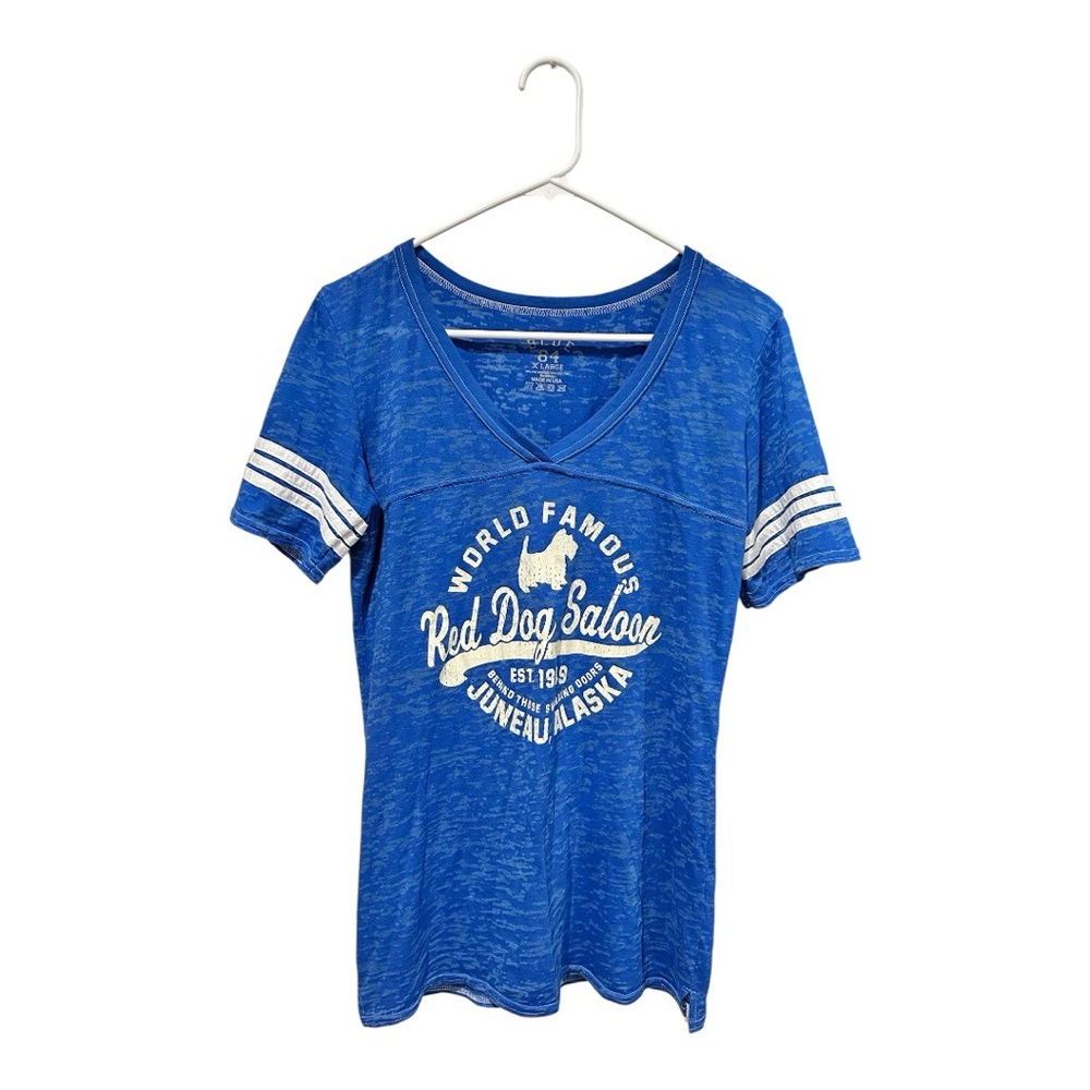 Blue 84 Blue Graphic Tee with White Accents